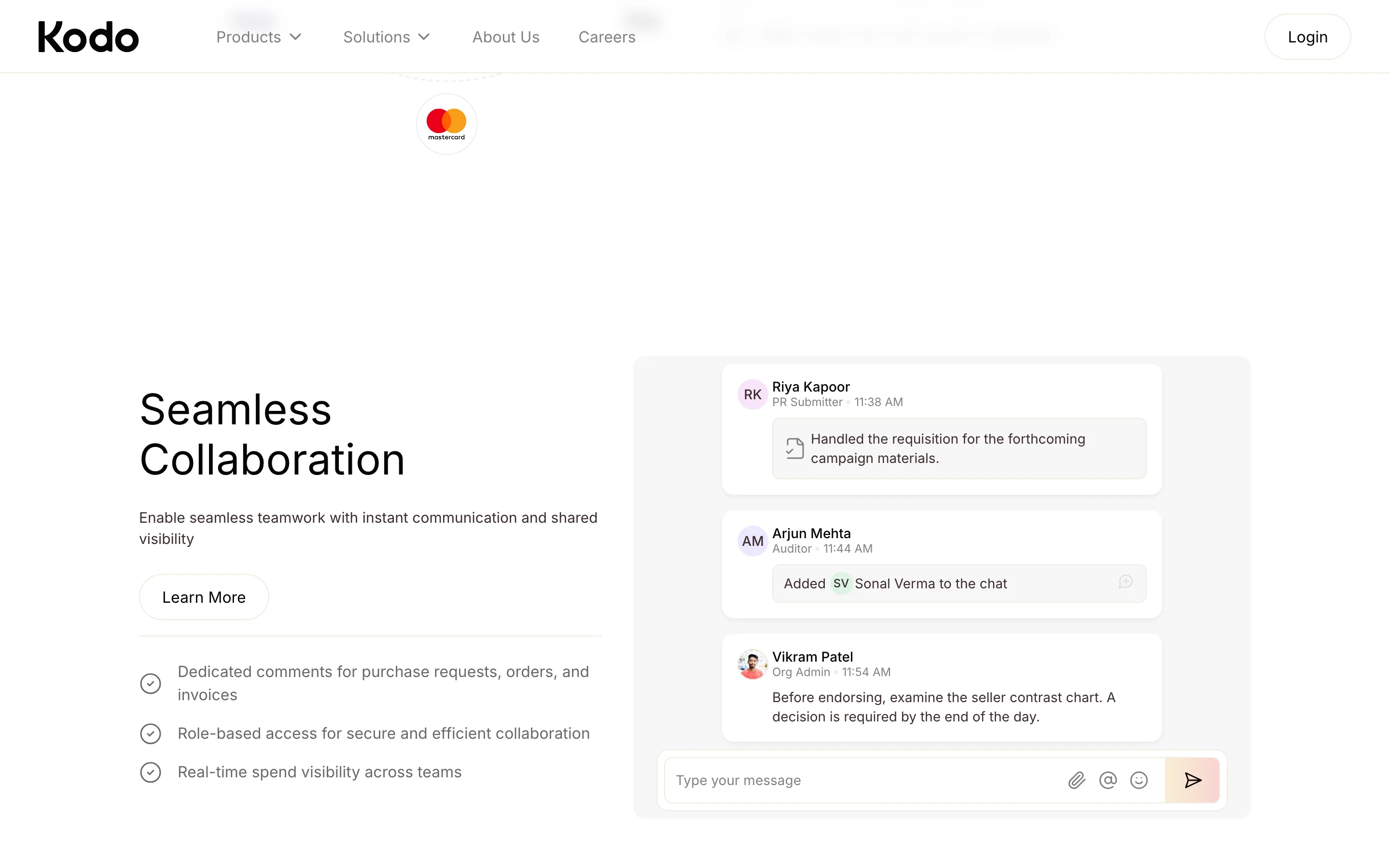 Seamless Collaboration section with threaded comments