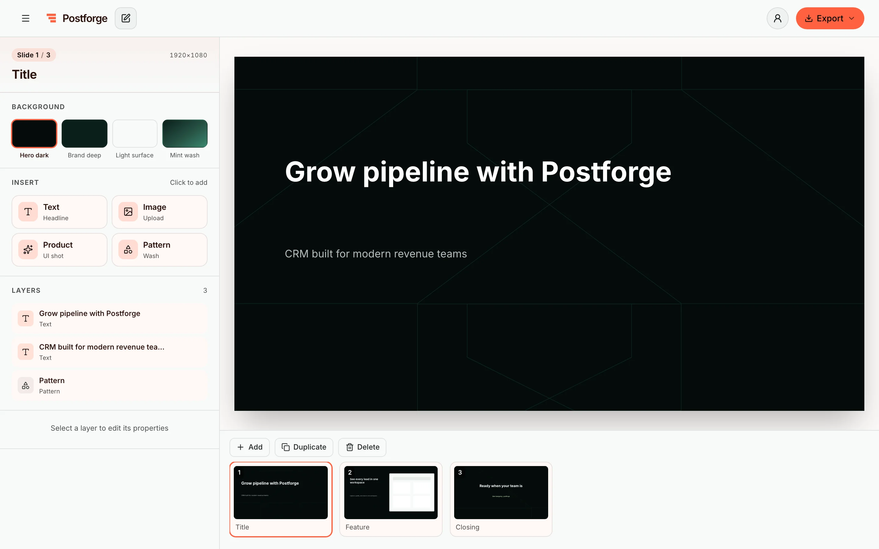 Slide deck compositions